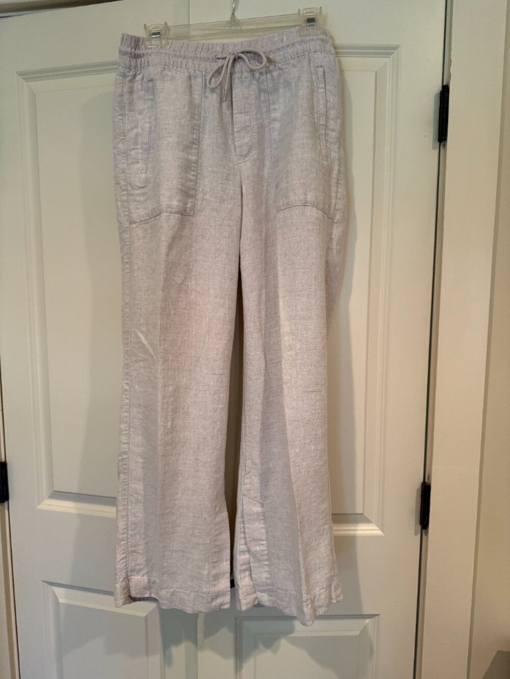 Athleta Retreat Linen High Rise Wide Leg Pant, Color Undyed (Beige), Size S